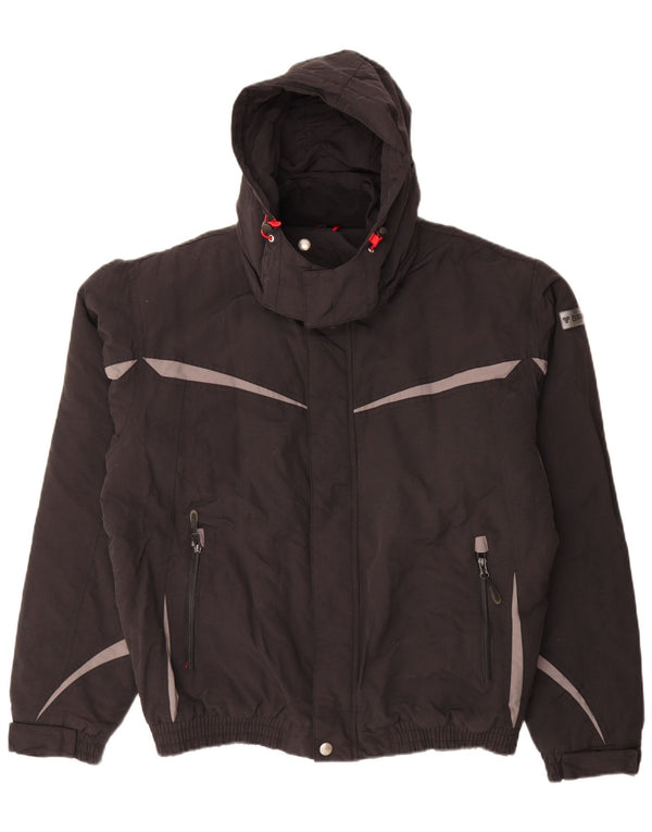 Jachetă de vânt pentru bărbați Brugi, cu glugă, UK 42 XL, poliester color bloc negru