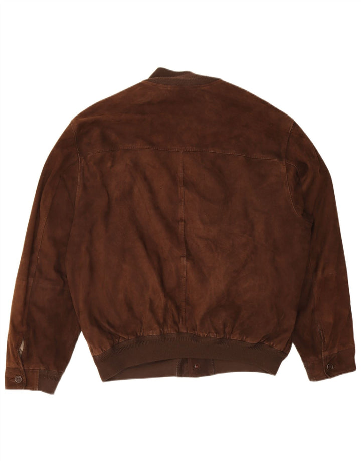 Bomber Vintage pentru bărbați din piele intoarsa EU 52 XL maro