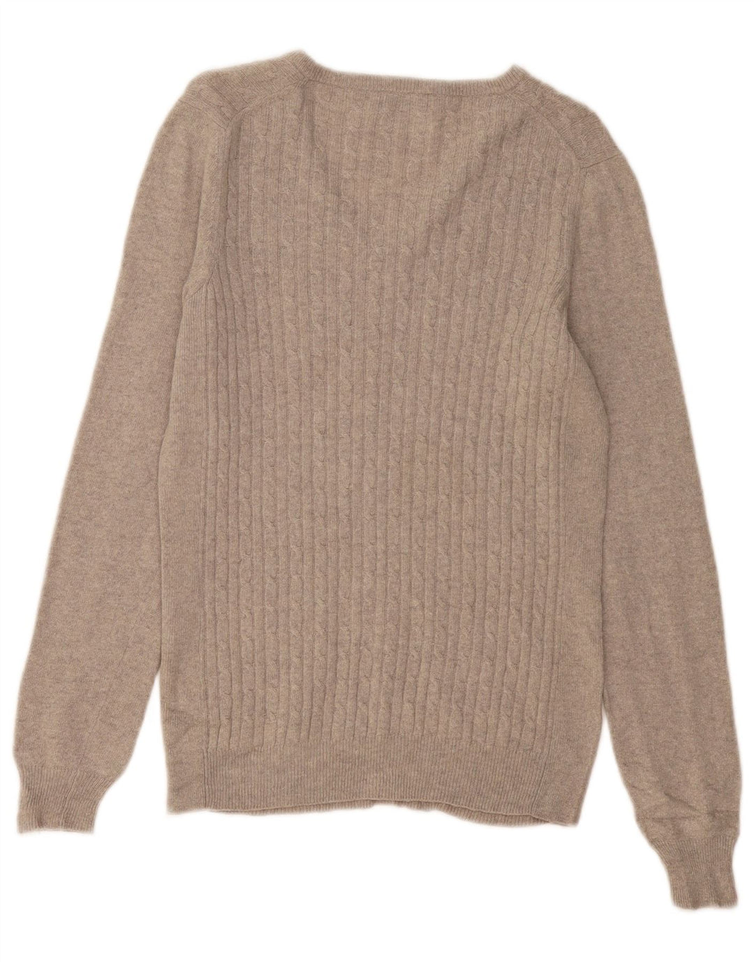 FRED PERRY Pulover cu decolteu în V pentru femei UK 12 Lână gri mediu