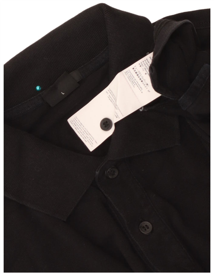 Tricou polo pentru bărbați Hugo Boss, bumbac negru mare