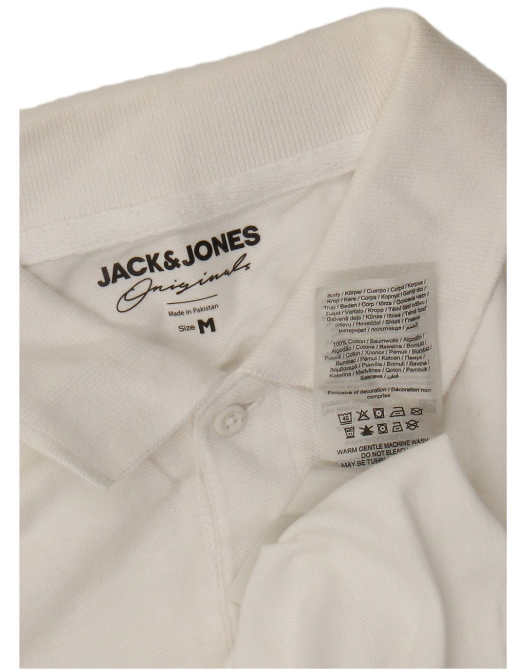 Tricou polo pentru bărbați JACK & JONES, bumbac alb mediu