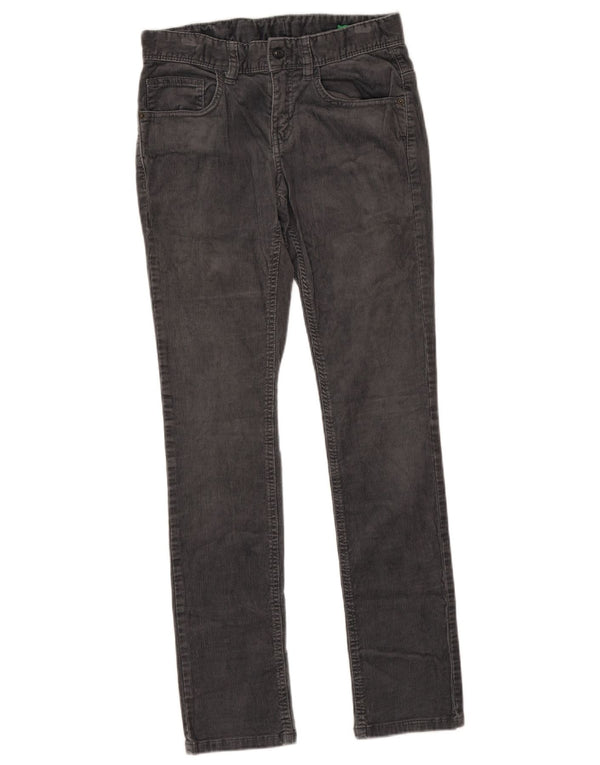 Pantaloni subțiri din velur pentru fete Benetton 11-12 ani 2XL W28 L29 bumbac gri