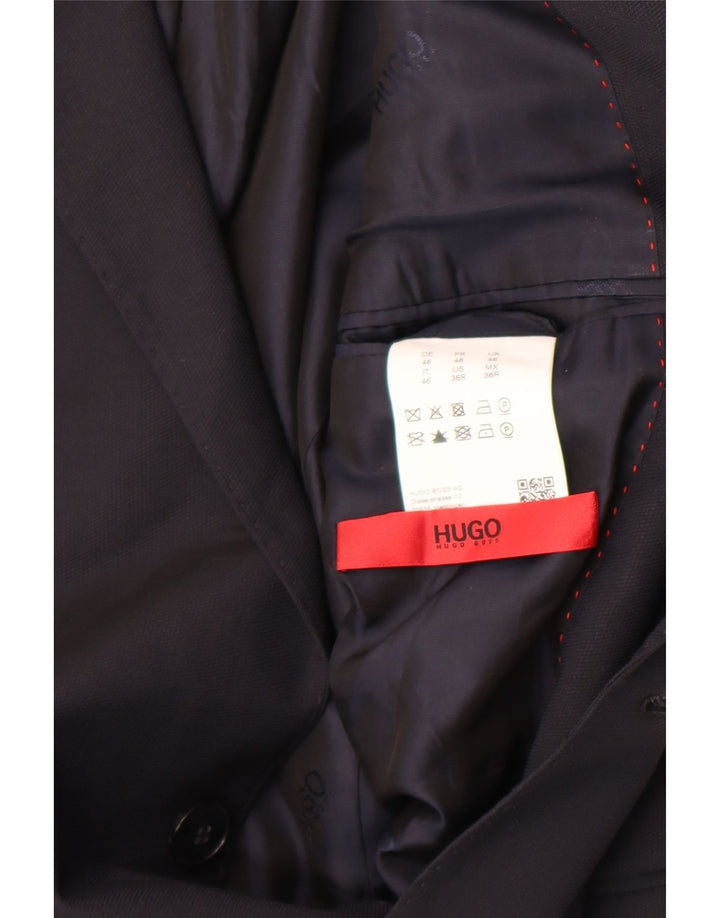 Sacou blazer pentru bărbați Hugo Boss cu 2 nasturi UK 46 Mic bleumarin, viscoză