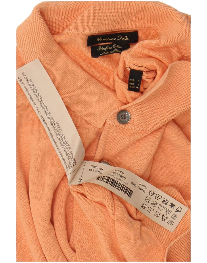 Tricou polo Massimo Dutti pentru bărbați, bumbac portocaliu mic