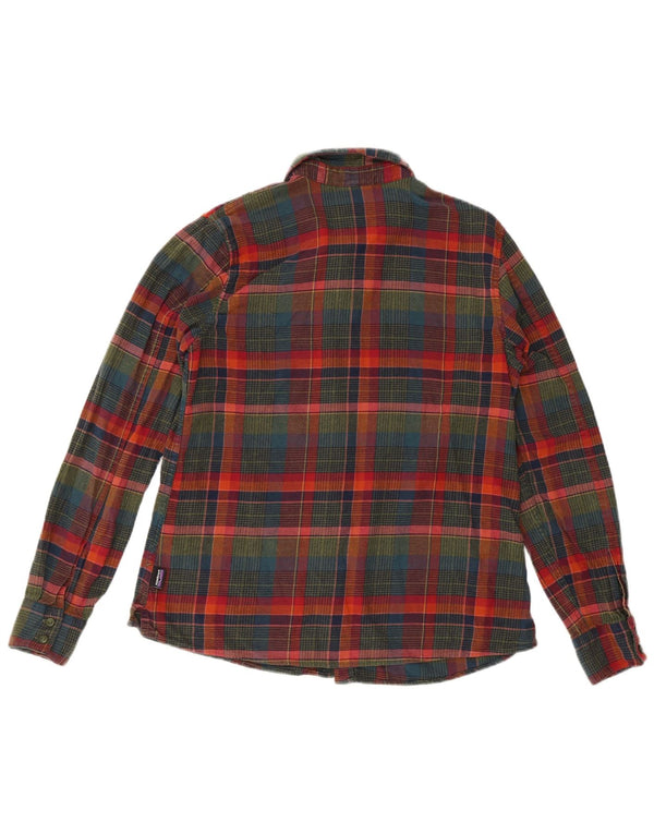 Cămașă de flanel cu mânecă lungă pentru femei Patagonia UK 10, carouri multicolore mici