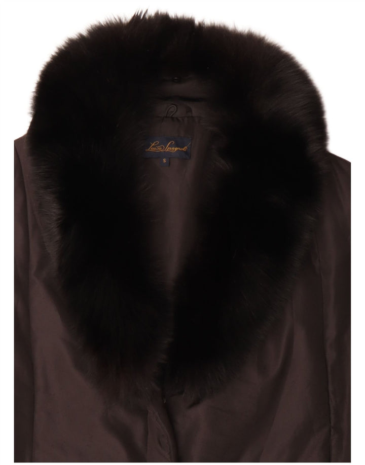 Jachetă căptușită supradimensionată pentru femei Luisa Spagnoli UK 10 Poliester maro mic