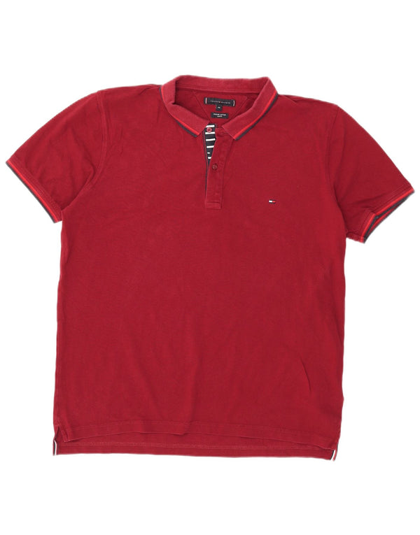 Cămașă polo Tommy Hilfiger pentru bărbați, 2XL, bumbac burgundy