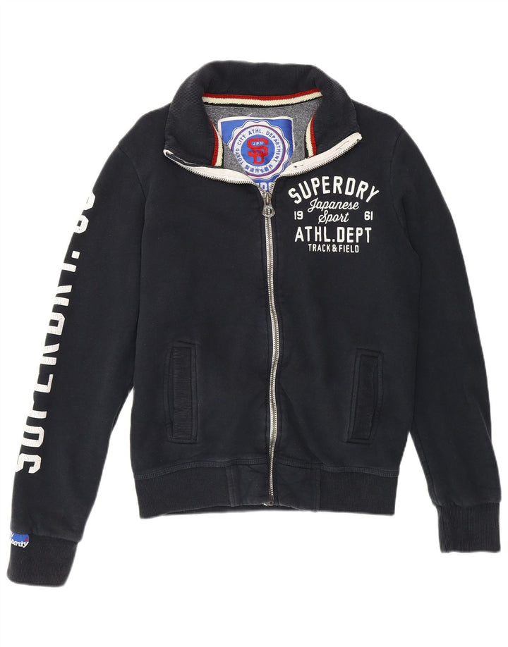 SUPERDRY Hanorac grafic pentru bărbați Pulover mic din bumbac bleumarin
