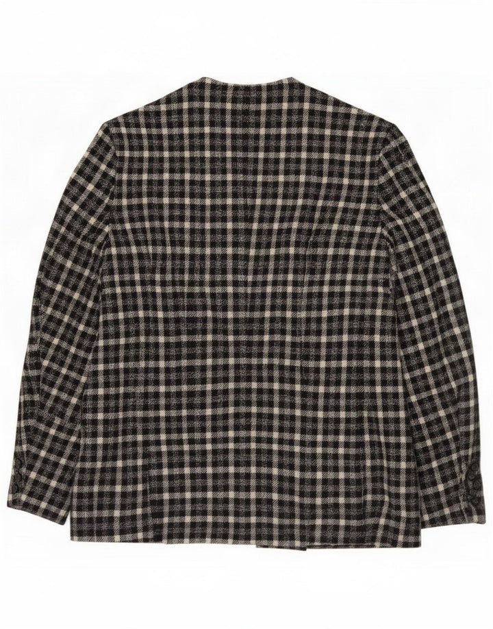 Pierre Cardin Jachetă pentru femei cu 5 nasturi IT 50 XL Lână neagră cu carouri