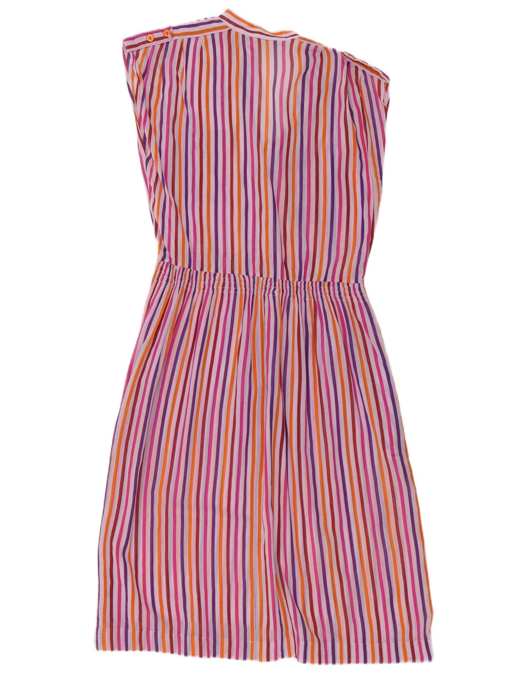 Rochie vintage pentru femei fără mâneci, în formă de A, EU 40, în dungi medii, multicolore