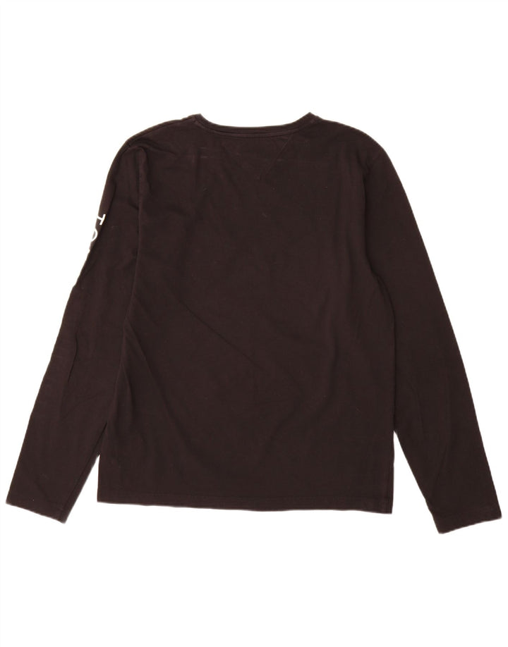 Top grafic pentru bărbați Tommy Hilfiger cu mânecă lungă, mare, negru, bumbac