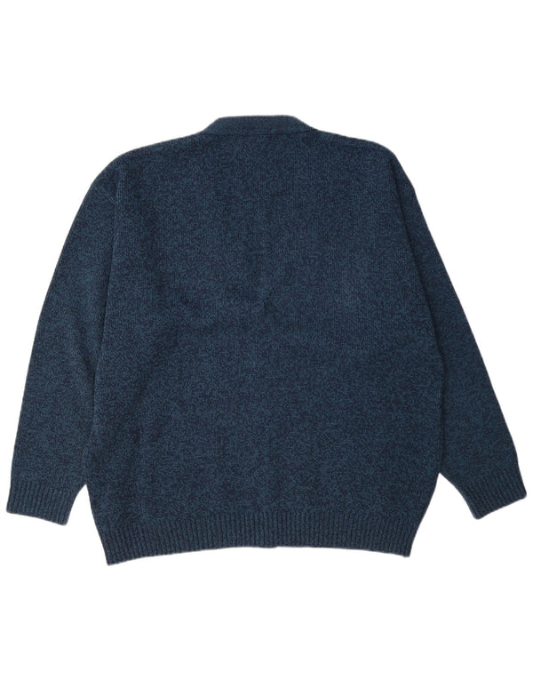 Pulover cardigan pentru bărbați Four Seasons, XL, albastru marine, acrilic cu pete