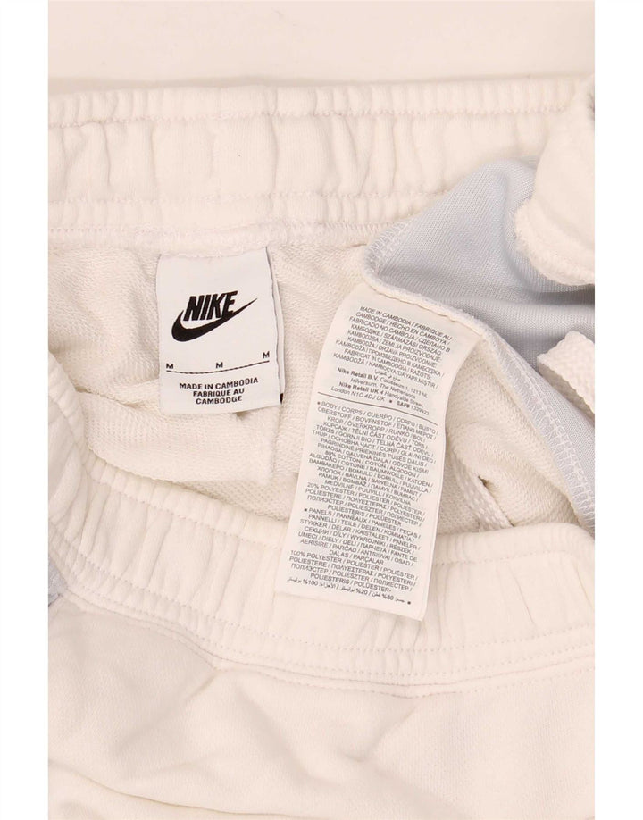 Pantaloni scurți sport grafic Nike pentru bărbați, bumbac color bloc alb mediu