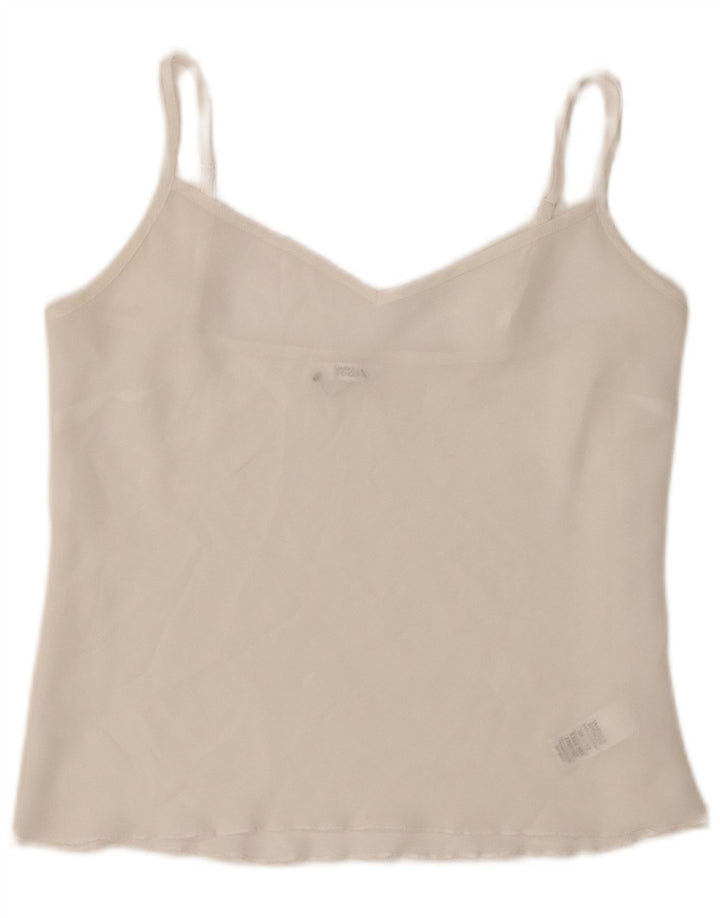 Marks & Spencer Womens See Through Cami Top UK 12 Medium White Poliester