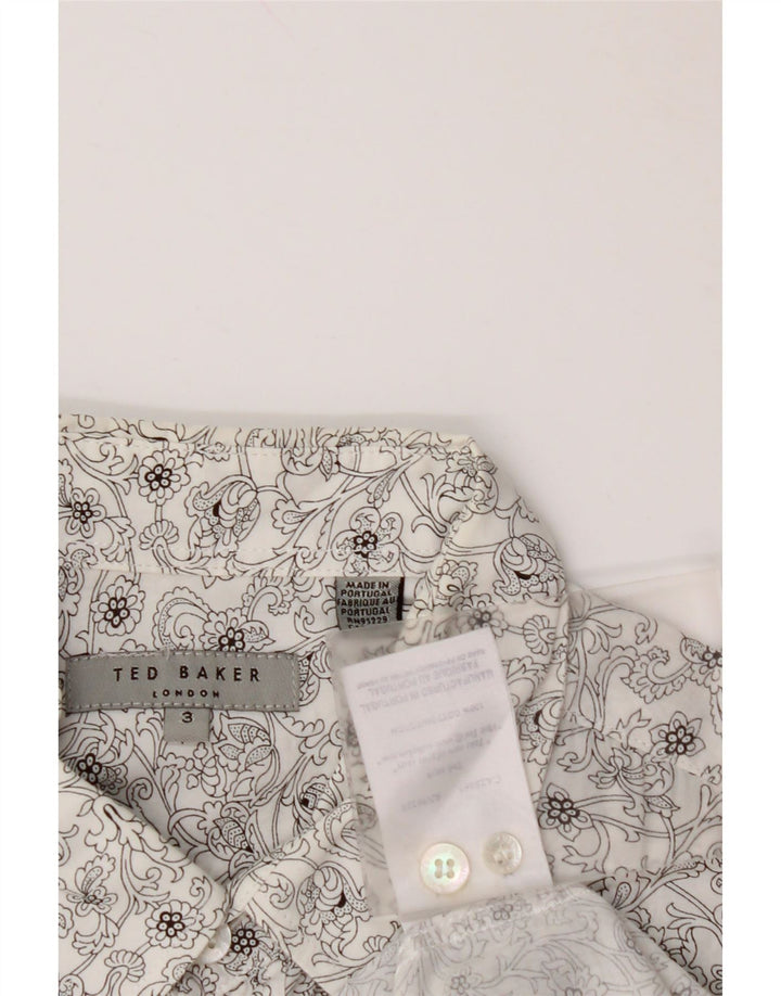Cămașă pentru bărbați TED BAKER Mărimea 3 Bumbac Floral Alb Mediu
