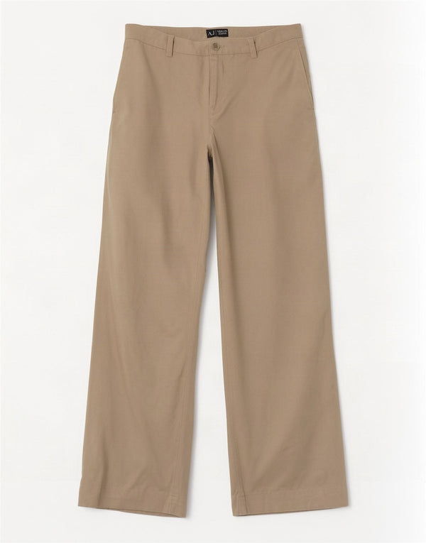 Pantaloni casual Armani pentru femei cu picioare largi UK 8 Small W26 L31 Bej Bumbac