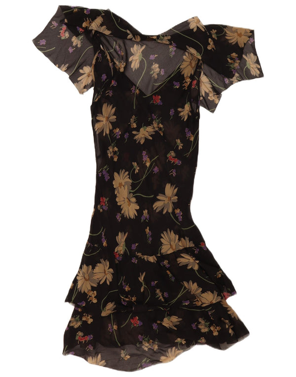 Rochie asimetrică Polo Ralph Lauren pentru femei US 8 Medium Black Floral