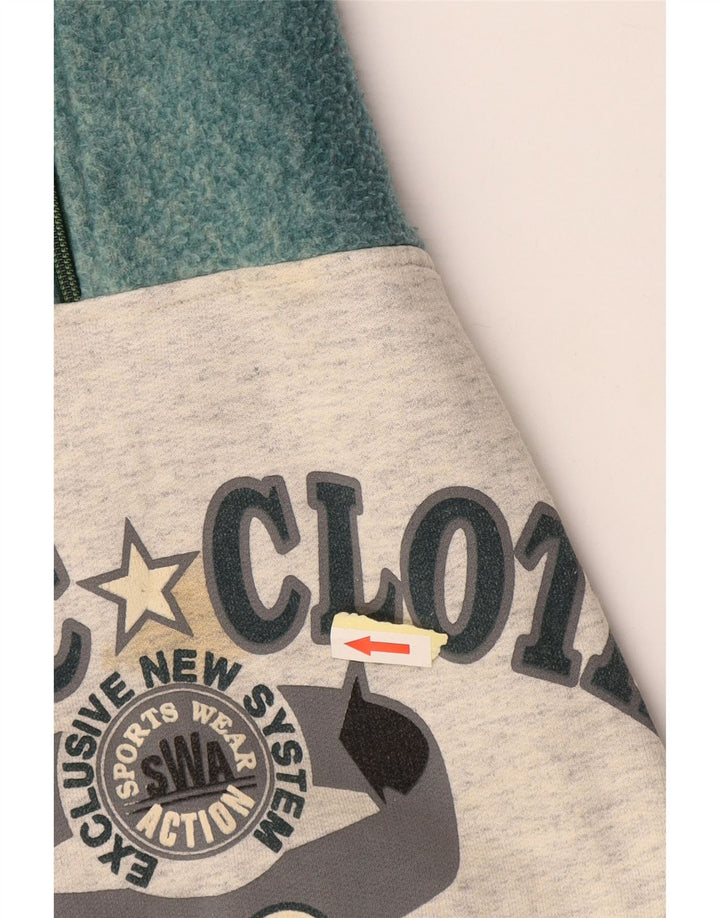 Pulover EXTE pentru bărbați, cu grafică, cu fermoar, cu decolteu, mare, gri Colorblock