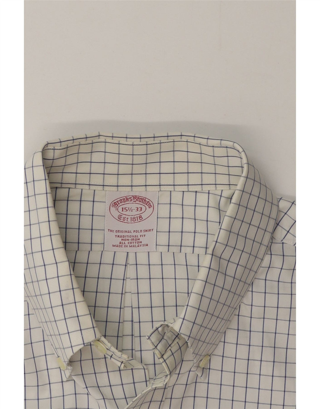 Cămașă Brooks Brothers pentru bărbați, cu croială tradițională, mărimea 15 1/2, mediu alb, caroserie