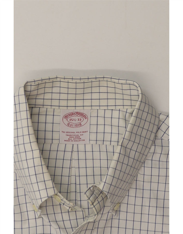 Cămașă Brooks Brothers pentru bărbați, cu croială tradițională, mărimea 15 1/2, mediu alb, caroserie