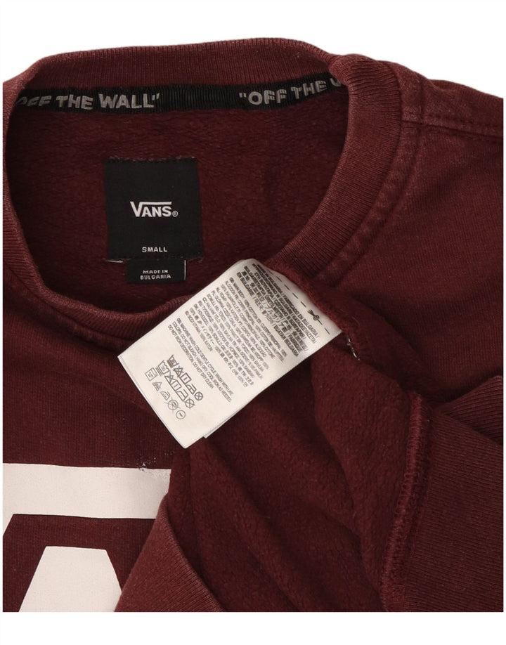 Hanorac grafic pentru bărbați Vans Pulover mic din bumbac burgundă