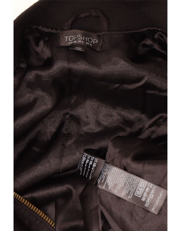 Geacă bomber supradimensionată pentru femei Topshop UK 10 Poliester negru mic