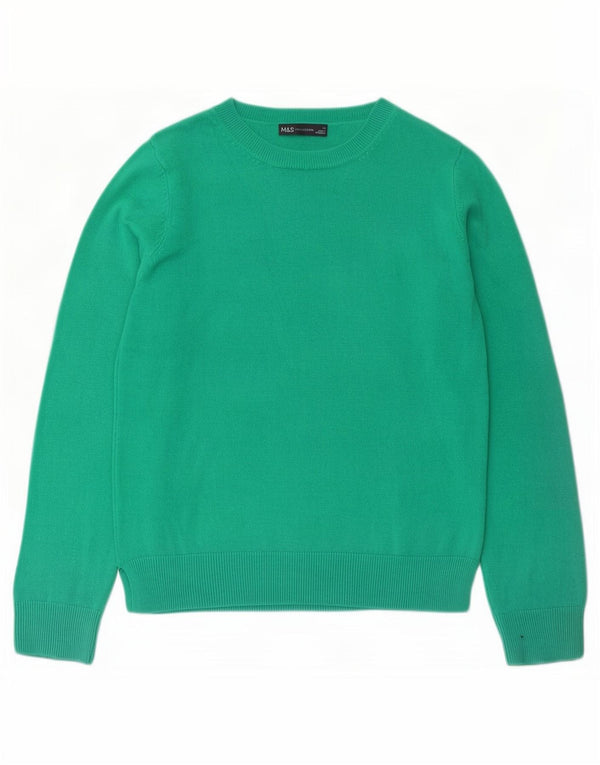Pulover pentru femei Marks & Spencer cu gât de barcă, UK 12, verde mediu acrilic