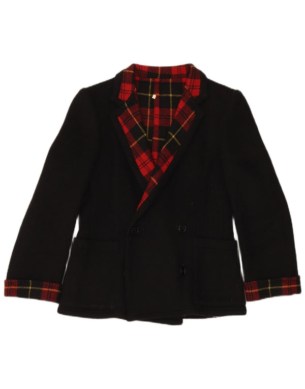 Jachetă vintage pentru femei cu piept dublu IT 42 Medium Black Check