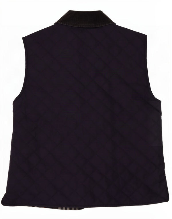 Burberrys Womens Quilted Gilet UK 14 Medium Bleumarin Blue