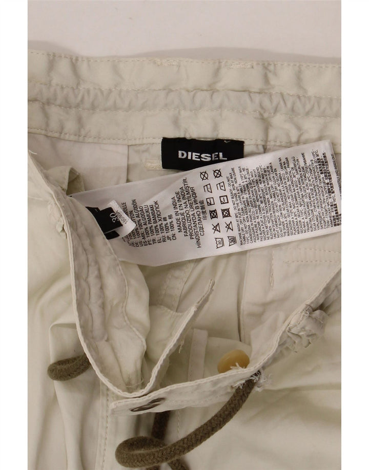 Pantaloni scurți cargo pentru bărbați Diesel W30, bumbac alb, mediu