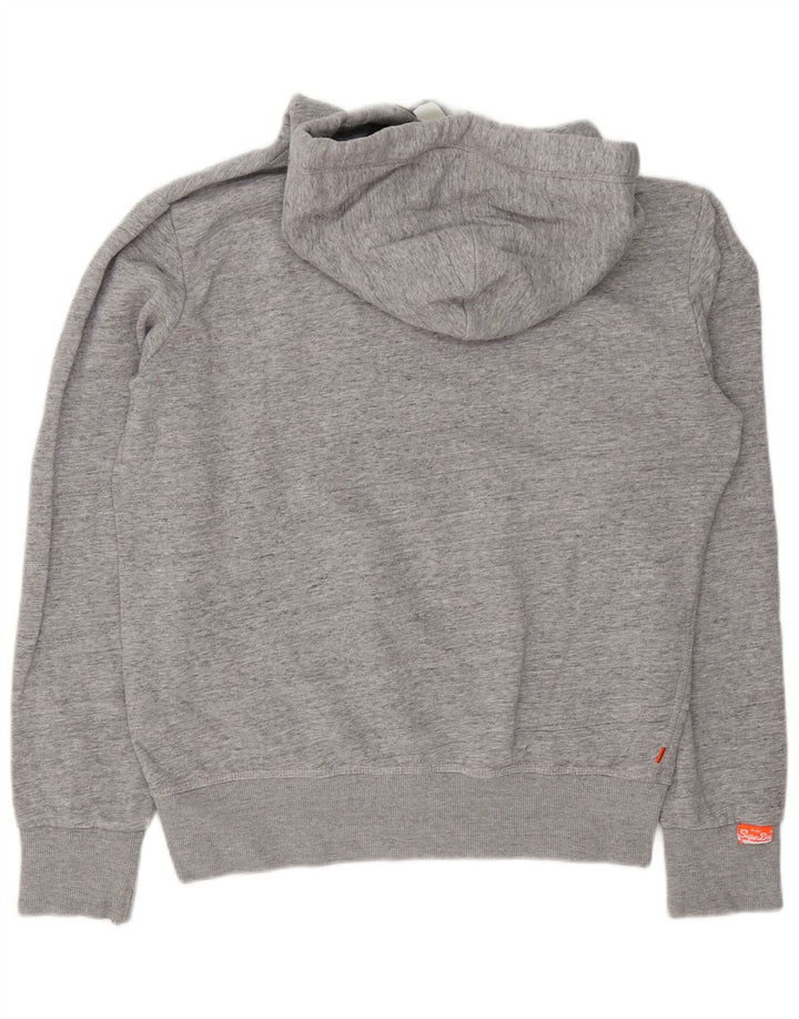 Pulover cu glugă Superdry pentru bărbați, mare, gri bumbac cu pete