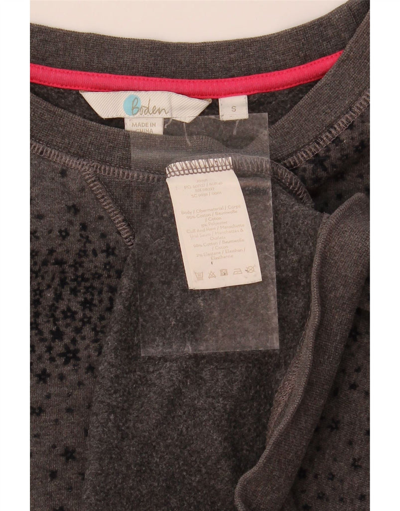 BODEN Womens Oversized Sweatshirt Jumper UK 10 Small Grey Spotted Cotton Vintage Boden and Second-Hand Boden from Messina Hembry 