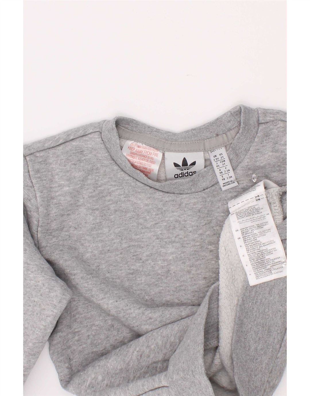 Adidas Băieți Pulover Pulover 2-3 Ani Gri Bumbac