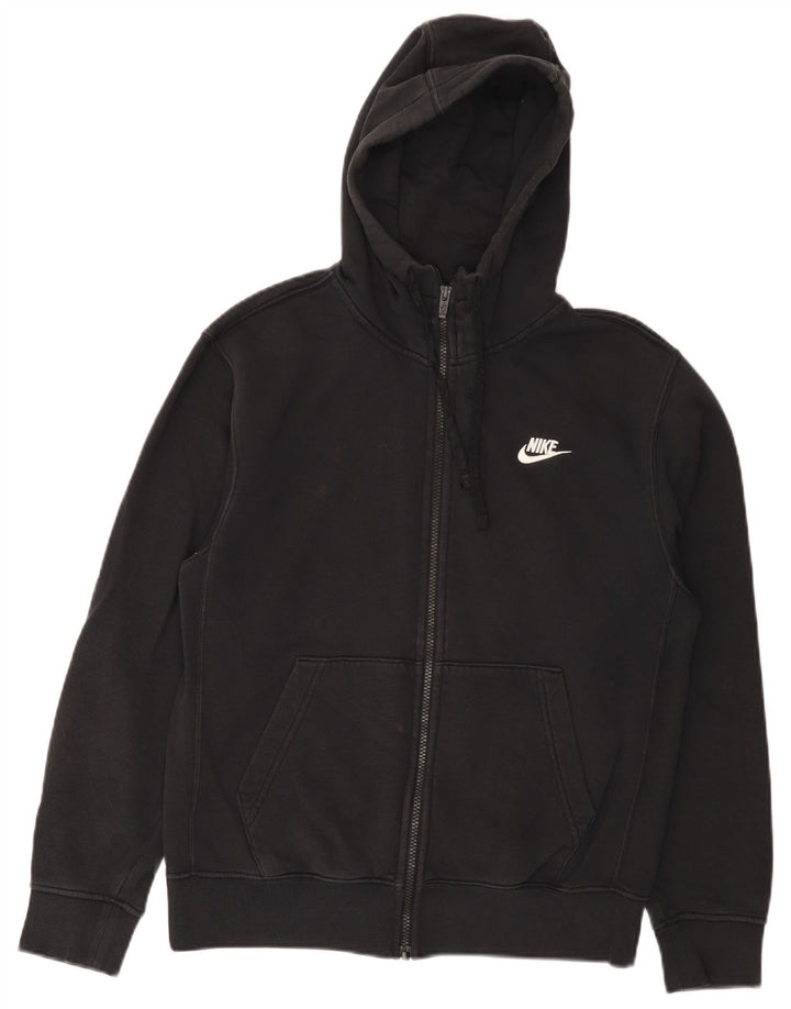Pulover Nike pentru bărbați, cu fermoar, bumbac, negru