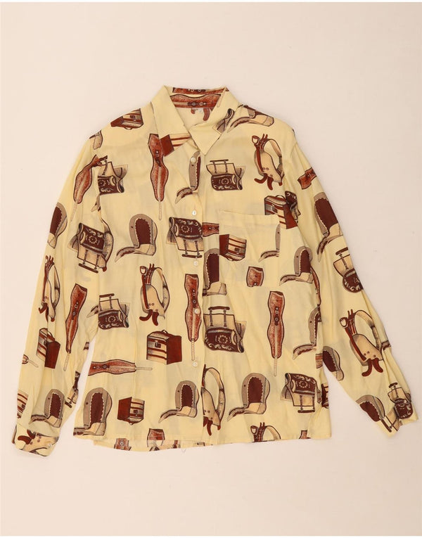 Bluză cămașă supradimensionată pentru femei VINTAGE UK 14 Medium Off White