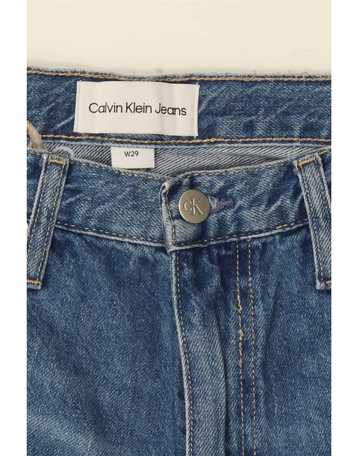 Pantaloni scurți Calvin Klein din denim distressed W29, bumbac albastru mediu