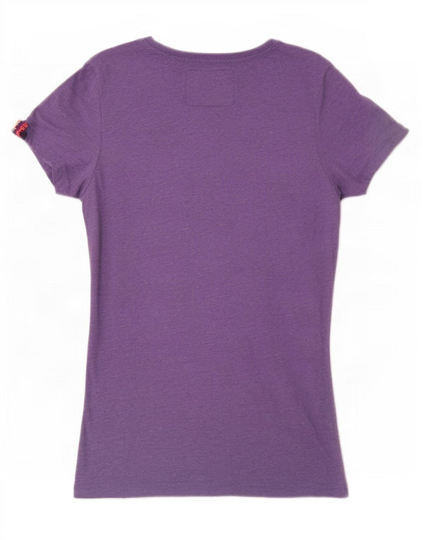 Tricou grafic Superdry pentru femei Top UK 6 XS Violet Poliester
