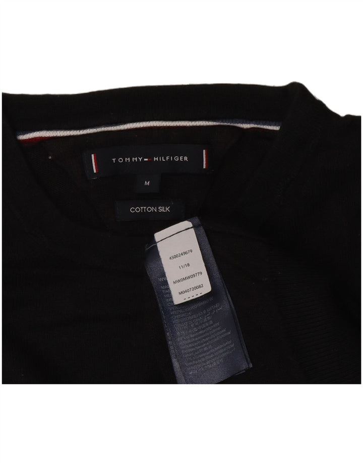 Pulover Tommy Hilfiger pentru bărbați, cu gât crew, bumbac mediu negru