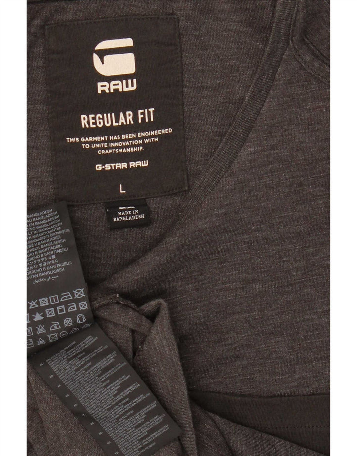 Tricou G-Star pentru bărbați cu croiala normală Top mare din bumbac gri