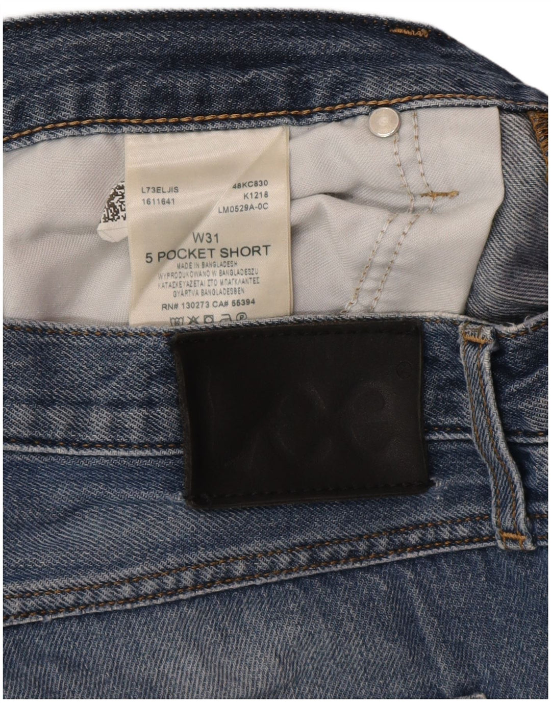 Pantaloni scurți de blugi pentru bărbați Lee, 5 buzunare, W31, bumbac albastru mediu