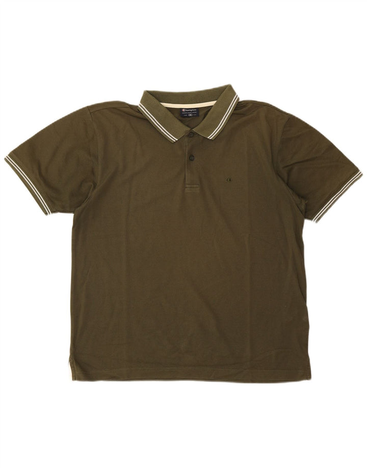Tricou polo Champion pentru bărbați, bumbac verde mediu