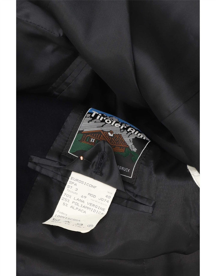 Jachetă vintage pentru bărbați cu 2 nasturi IT 48 Medium Bluemarin Lână virgină