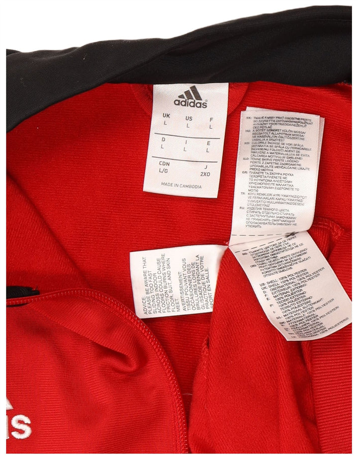 Jachetă de top pentru trening grafic Adidas pentru bărbați, mare, roșu, din poliester