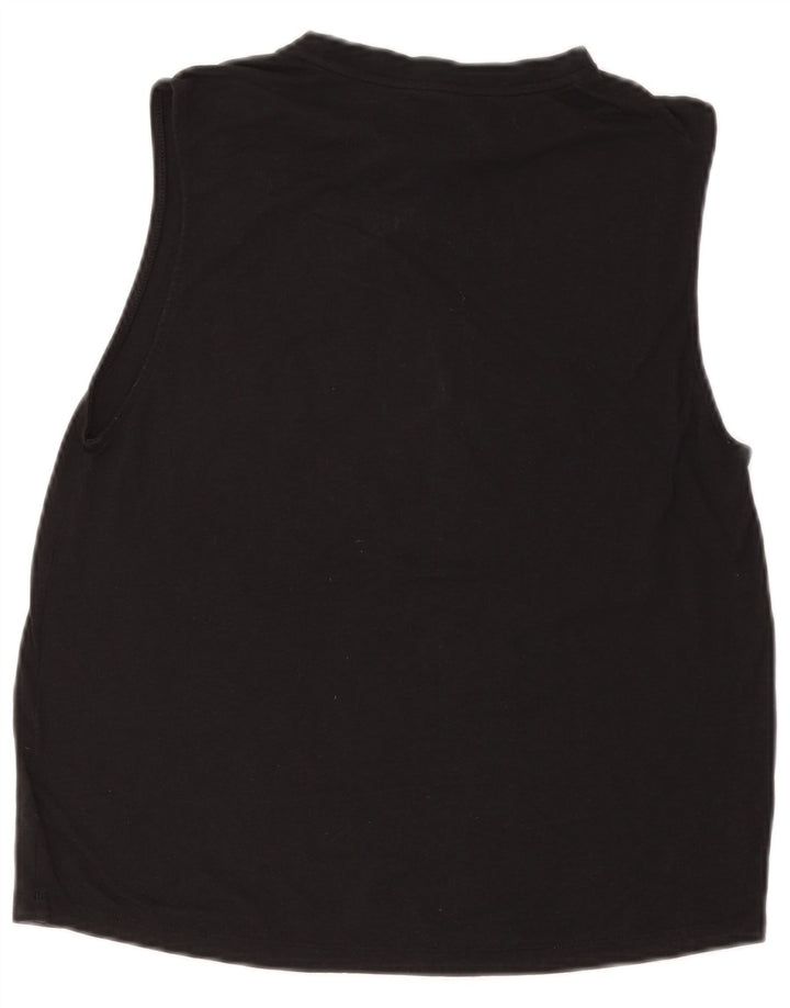 Top cu vestă grafică ADIDAS pentru femei UK 12/14 Poliester mediu negru