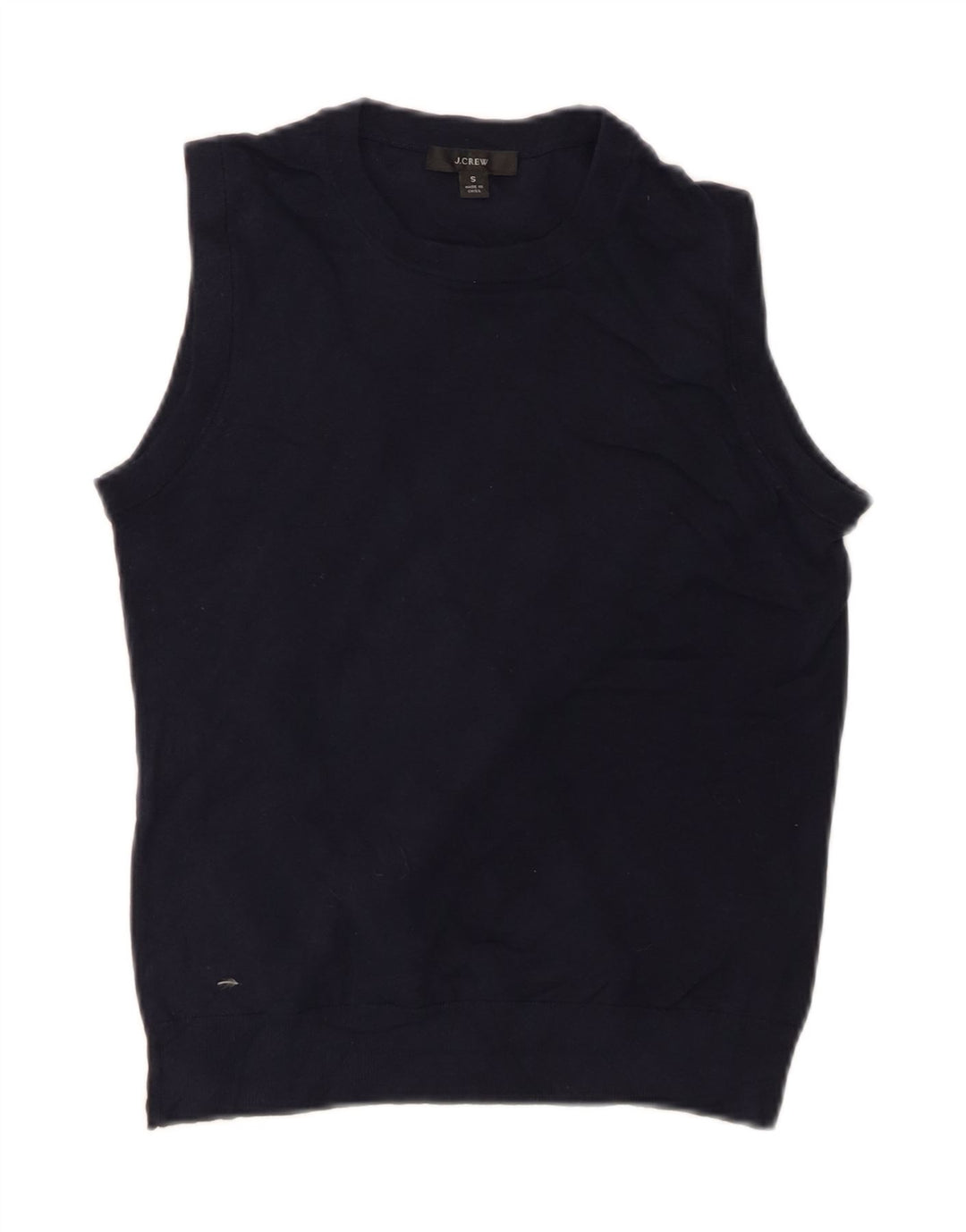 J. Crew Womens Vest Tank Top UK 8 Small Navy Blue Bumbac