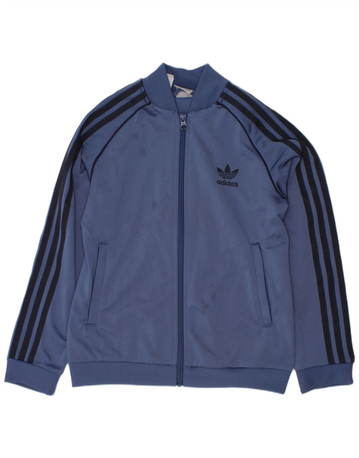 Jachetă de trening pentru băieți Adidas 9-10 ani poliester albastru