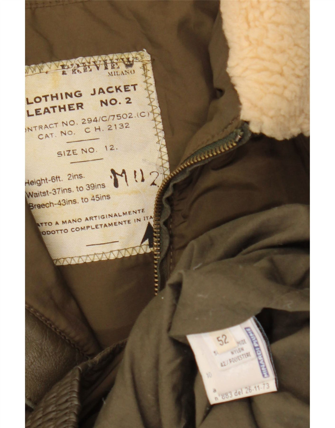 Jachetă căptușită vintage pentru bărbați IT 52 XL Kaki Poliamidă
