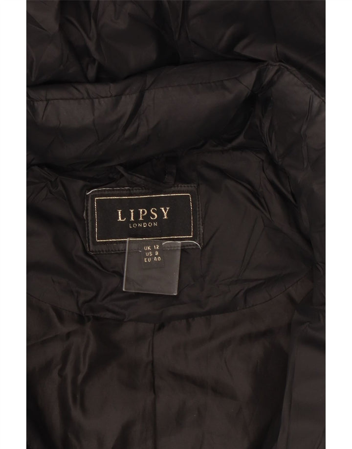 Palton căptușit cu glugă pentru femei Lipsy UK 12 Poliamidă neagră medie