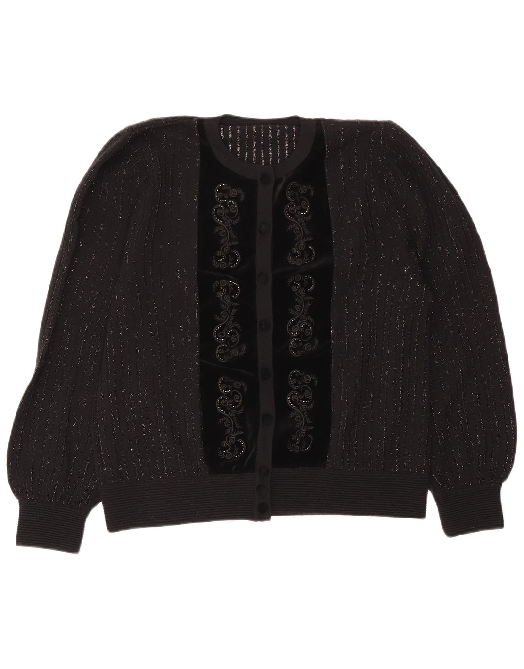Pulover Cardigan Vintage pentru Damă IT 46 Lână mare cu dungi gri