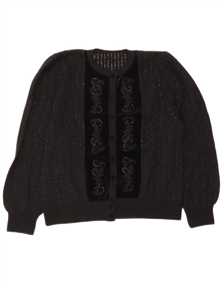 Pulover Cardigan Vintage pentru Damă IT 46 Lână mare cu dungi gri